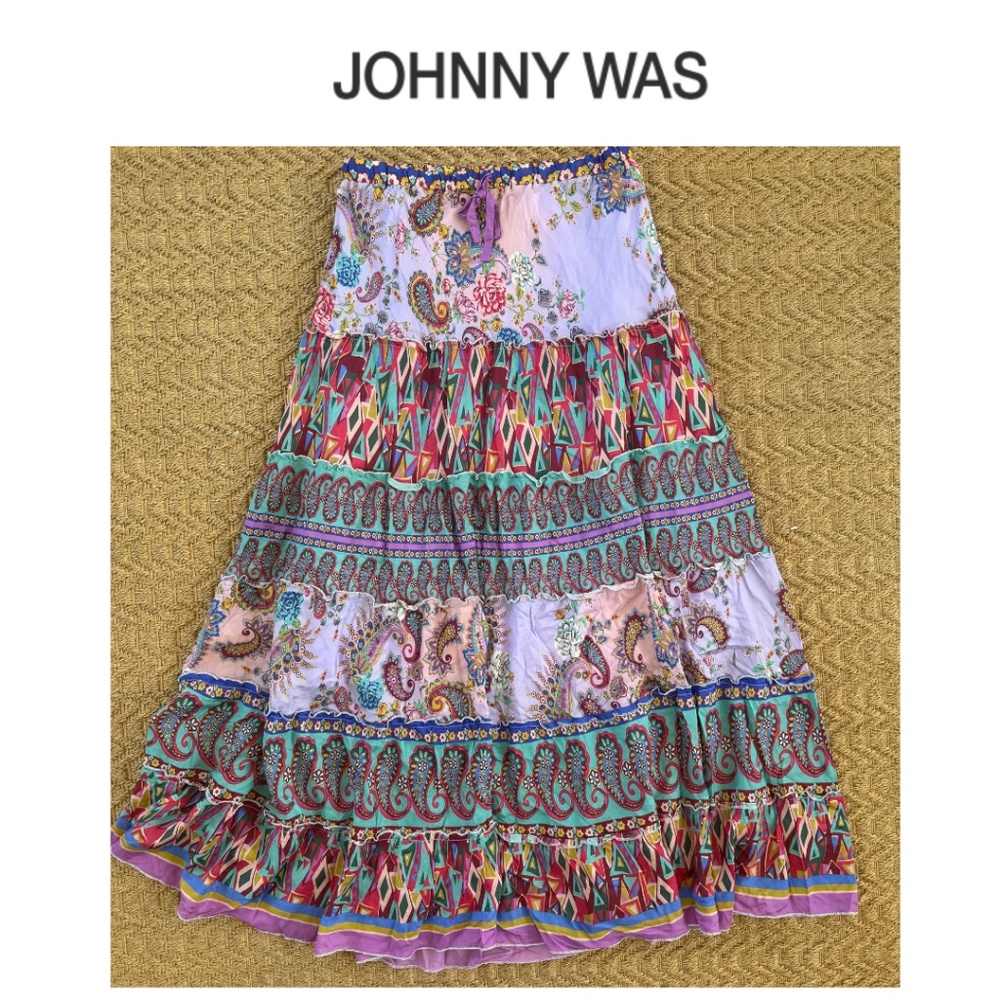 Johnny Was Sebrina Tiered Maxi Skirt